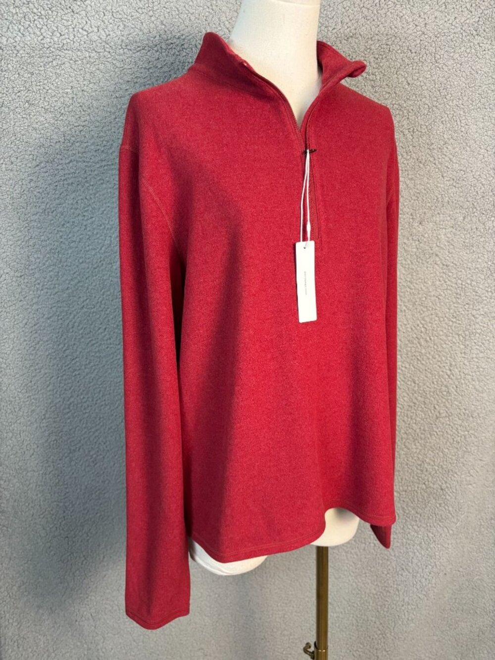 ODODOS Women's Fleece Half-Zip Sweatshirts–Ultra Soft Long Sleeve Red Lg NWT's - Picture 3 of 8